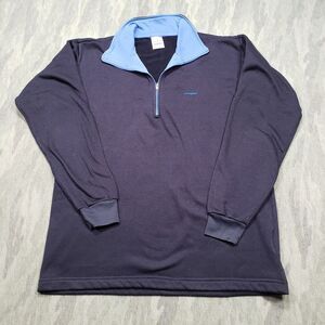 Patagonia Capilene Sweatshirt Mens Large Blue Pull Over‎ Quarter Zip Outdoors